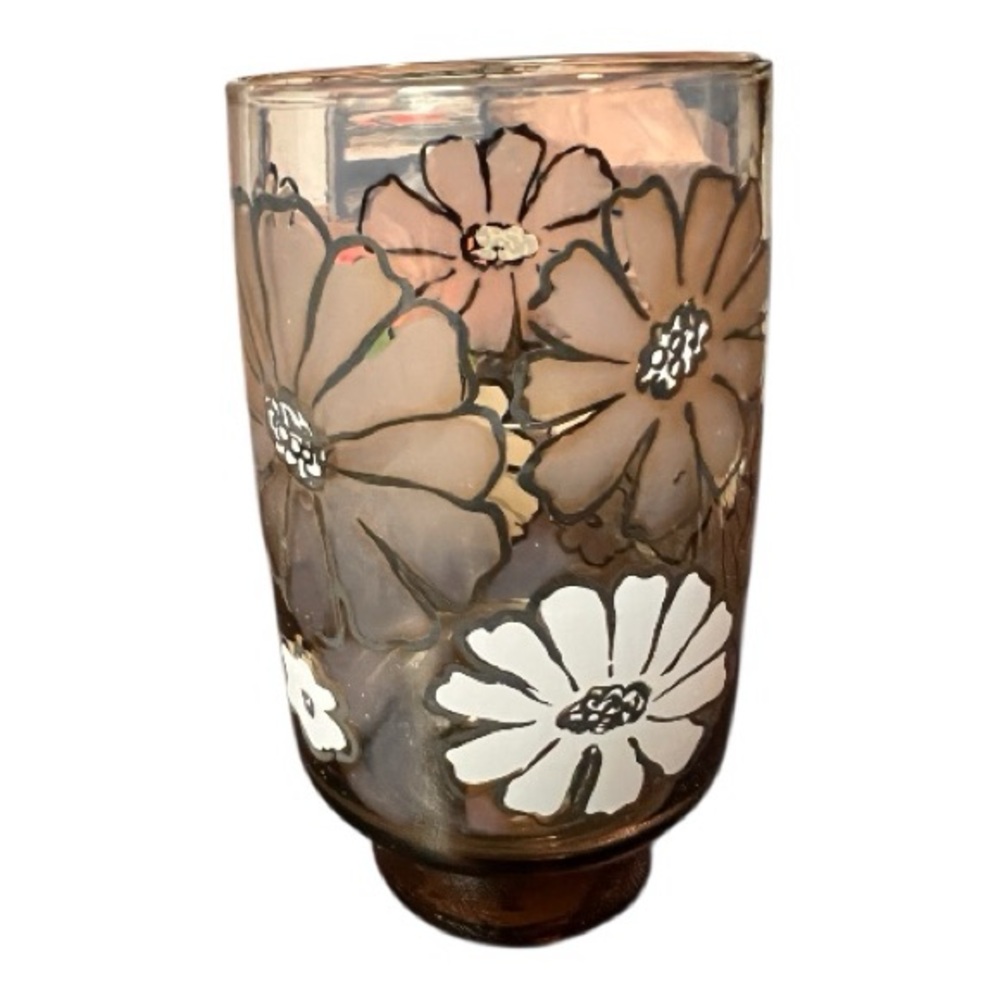 Vintage Libbey Camellia Tawny drinking glass from the 1970s. - Picture 2 of 6